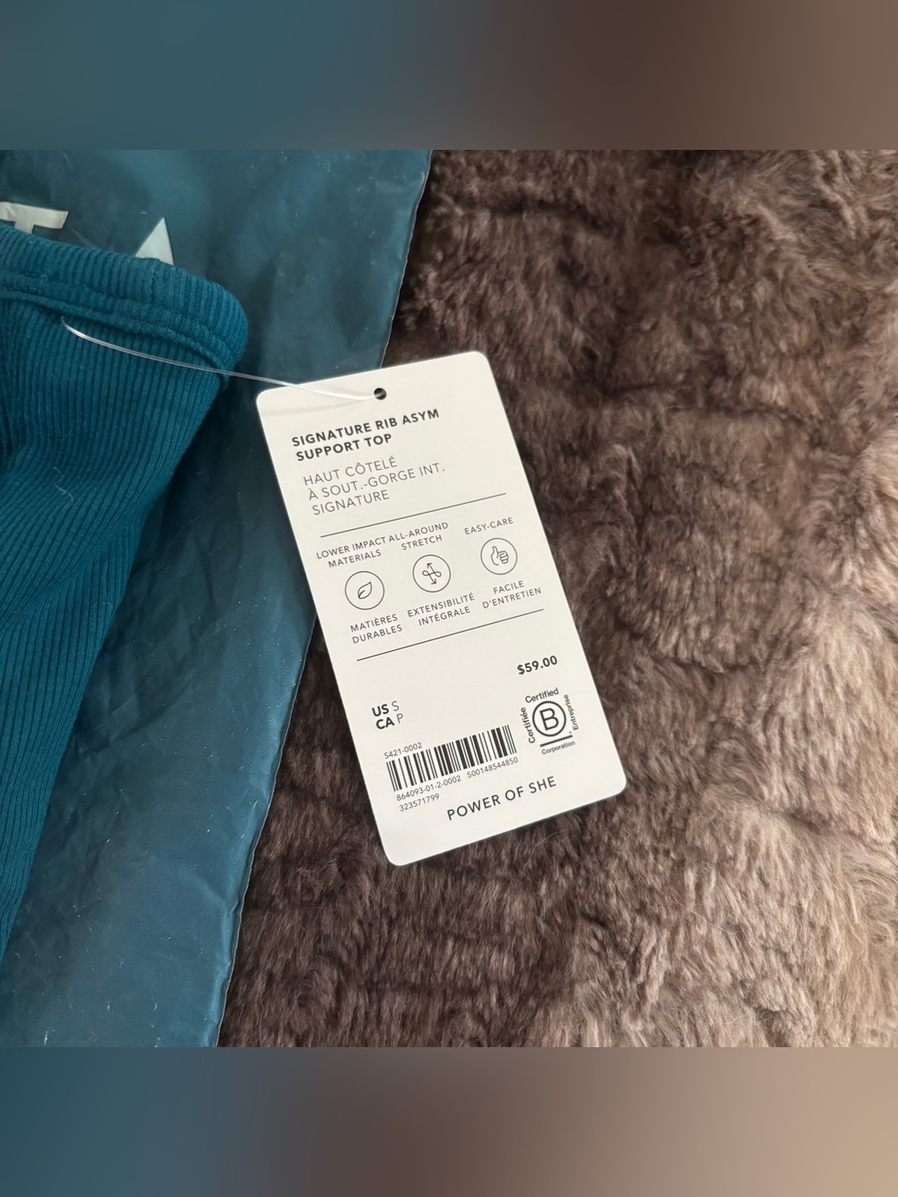 Athleta Signature Ribbed Asymmetrical Support Top - Picture 2 of 5